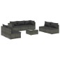 vidaXL 8-tlg. Garten-Lounge-Set mit Kissen Poly Rattan Grau vidaXL 8-tlg. Garten-Lounge-Set mit Kissen Poly Rattan Grau