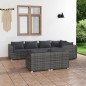 vidaXL 7-tlg. Garten-Lounge-Set mit Kissen Grau Poly Rattan vidaXL 7-tlg. Garten-Lounge-Set mit Kissen Grau Poly Rattan