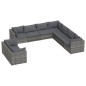vidaXL 9-tlg. Garten-Lounge-Set mit Kissen Grau Poly Rattan vidaXL 9-tlg. Garten-Lounge-Set mit Kissen Grau Poly Rattan