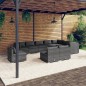 vidaXL 10-tlg. Garten-Lounge-Set mit Kissen Poly Rattan Grau vidaXL 10-tlg. Garten-Lounge-Set mit Kissen Poly Rattan Grau