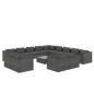vidaXL 14-tlg. Garten-Lounge-Set mit Kissen Grau Poly Rattan vidaXL 14-tlg. Garten-Lounge-Set mit Kissen Grau Poly Rattan