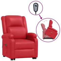 vidaXL Massagesessel mit Aufstehhilfe Rot Kunstleder