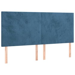 vidaXL Kopfteile 4 Stk. Dunkelblau 80x5x78/88 cm Samt