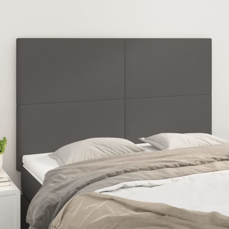 vidaXL Kopfteile 4 Stk. Grau 72x5x78/88 cm Kunstleder