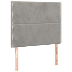vidaXL Kopfteile 2 Stk. Hellgrau 90x5x78/88 cm Samt