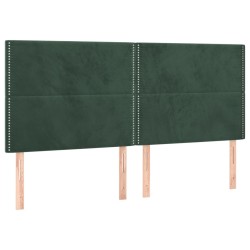 vidaXL Kopfteile 4 Stk. Dunkelgrün 100x5x78/88 cm Samt