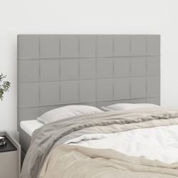 vidaXL Kopfteile 4 Stk. Hellgrau 72x5x78/88 cm Stoff