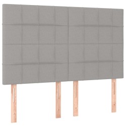 vidaXL Kopfteile 4 Stk. Hellgrau 72x5x78/88 cm Stoff