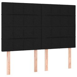 vidaXL Kopfteile 4 Stk. Schwarz 72x5x78/88 cm Stoff