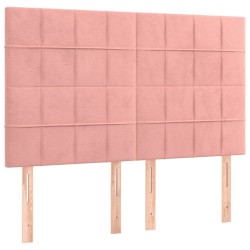 vidaXL Kopfteile 4 Stk. Rosa 72x5x78/88 cm Samt