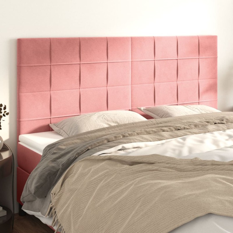 vidaXL Kopfteile 4 Stk. Rosa 80x5x78/88 cm Samt vidaXL Kopfteile 4 Stk. Rosa 80x5x78/88 cm Samt