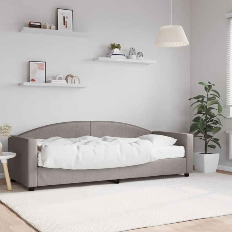 Tagesbett mit Matratze Taupe 80x200 cm Stoff Tagesbett mit Matratze Taupe 80x200 cm Stoff