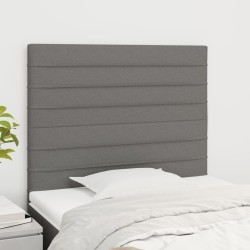 vidaXL Kopfteile 2 Stk. Dunkelgrau 90x5x78/88 cm Stoff