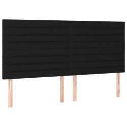 vidaXL Kopfteile 4 Stk. Schwarz 90x5x78/88 cm Stoff