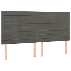 vidaXL Kopfteile 4 Stk. Dunkelgrau 80x5x78/88 cm Samt