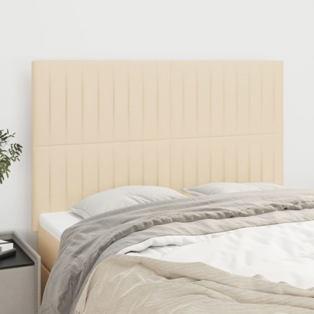 vidaXL Kopfteile 4 Stk. Creme 72x5x78/88 cm Stoff