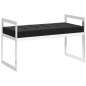 Bank 97 cm Schwarz Samt und Edelstahl Bank 97 cm Schwarz Samt und Edelstahl