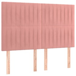 vidaXL Kopfteile 4 Stk. Rosa 72x5x78/88 cm Samt