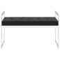 Bank 97 cm Schwarz Samt und Edelstahl Bank 97 cm Schwarz Samt und Edelstahl