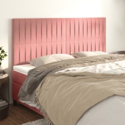 vidaXL Kopfteile 4 Stk. Rosa 90x5x78/88 cm Samt