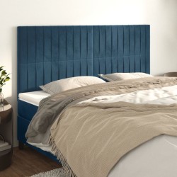 vidaXL Kopfteile 4 Stk. Dunkelblau 100x5x78/88 cm Samt