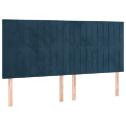 vidaXL Kopfteile 4 Stk. Dunkelblau 100x5x78/88 cm Samt