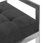Bank 97 cm Schwarz Samt und Edelstahl Bank 97 cm Schwarz Samt und Edelstahl