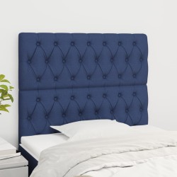 vidaXL Kopfteile 2 Stk. Blau 90x7x78/88 cm Stoff