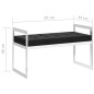 Bank 97 cm Schwarz Samt und Edelstahl Bank 97 cm Schwarz Samt und Edelstahl