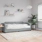 Tagesbett mit Matratze Hellgrau 90x190 cm Stoff Tagesbett mit Matratze Hellgrau 90x190 cm Stoff