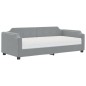 Tagesbett mit Matratze Hellgrau 90x190 cm Stoff Tagesbett mit Matratze Hellgrau 90x190 cm Stoff