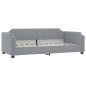 Tagesbett mit Matratze Hellgrau 90x190 cm Stoff Tagesbett mit Matratze Hellgrau 90x190 cm Stoff