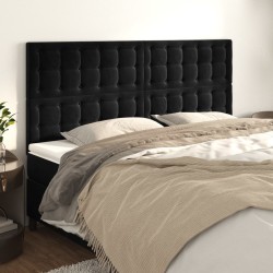 vidaXL Kopfteile 4 Stk. Schwarz 80x5x78/88 cm Samt