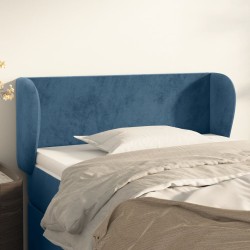 vidaXL Kopfteil mit Ohren Dunkelblau 93x23x78/88 cm Samt