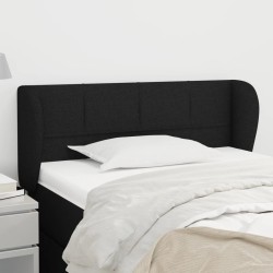 vidaXL Kopfteil mit Ohren Schwarz 93x23x78/88 cm Stoff