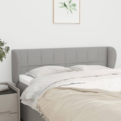 vidaXL Kopfteil mit Ohren Hellgrau 147x23x78/88 cm Stoff