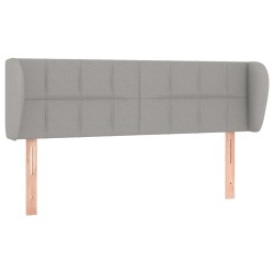 vidaXL Kopfteil mit Ohren Hellgrau 147x23x78/88 cm Stoff