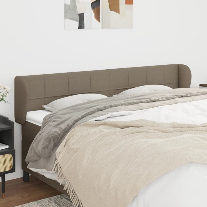 vidaXL Kopfteil mit Ohren Taupe 163x23x78/88 cm Stoff vidaXL Kopfteil mit Ohren Taupe 163x23x78/88 cm Stoff