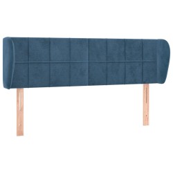 vidaXL Kopfteil mit Ohren Dunkelblau 147x23x78/88 cm Samt