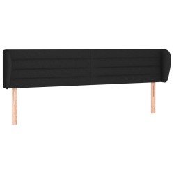 vidaXL Kopfteil mit Ohren Schwarz 163x23x78/88 cm Stoff