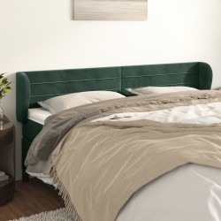 vidaXL Kopfteil mit Ohren Dunkelgrün 163x23x78/88 cm Samt