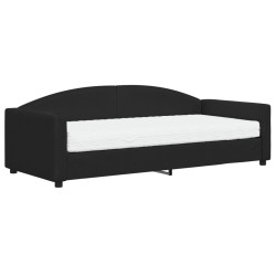 vidaXL Tagesbett mit Matratze Schwarz 90x200 cm Stoff