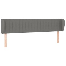 vidaXL Kopfteil mit Ohren Dunkelgrau 203x23x78/88 cm Stoff