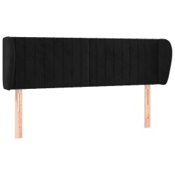 vidaXL Kopfteil mit Ohren Schwarz 147x23x78/88 cm Samt