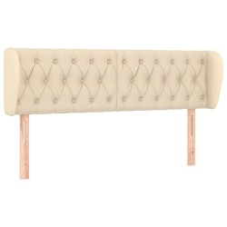 vidaXL Kopfteil mit Ohren Creme 163x23x78/88 cm Stoff