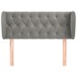vidaXL Kopfteil mit Ohren Hellgrau 93x23x78/88 cm Samt