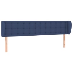 vidaXL Kopfteil mit Ohren Blau 203x23x78/88 cm Stoff