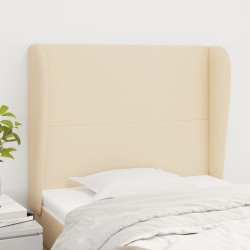 vidaXL Kopfteil mit Ohren Creme 103x23x118/128 cm Stoff