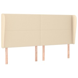 vidaXL Kopfteil mit Ohren Creme 203x23x118/128 cm Stoff