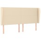 vidaXL Kopfteil mit Ohren Creme 203x23x118/128 cm Stoff